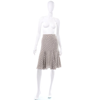 Ferragamo Grey Knee Length Skirt w Inverted Pleats