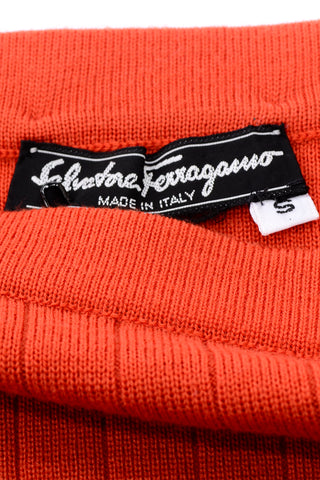 1970s Ferragamo Vintage Orange Skirt