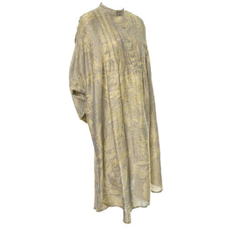 1980s Ferragamo Gold Linen Vintage Tunic Dress
