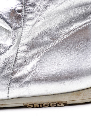 1980's Sbicca Silver Lame Vintage Ankle Boots 10 - Dressing Vintage