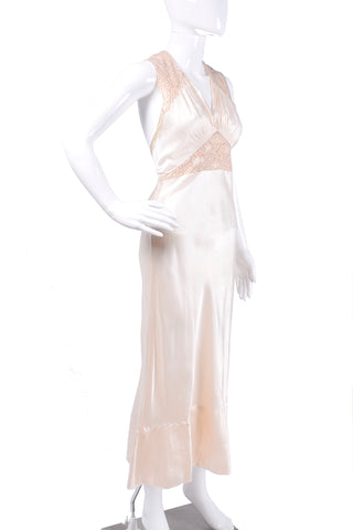 Peekaboo lace insert vintage silk nightgown