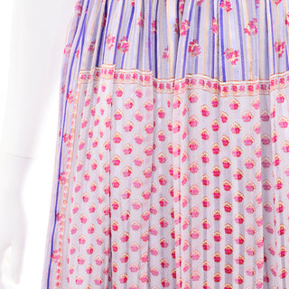 Designer Floral Scarf Print Silk Chiffon 3 Piece Day Dress w/ Neck Bow
