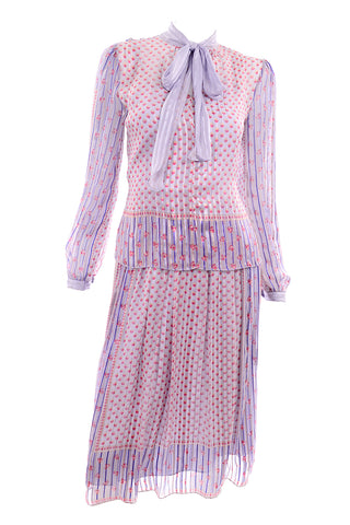 1970s Designer Sheer Silk Dress