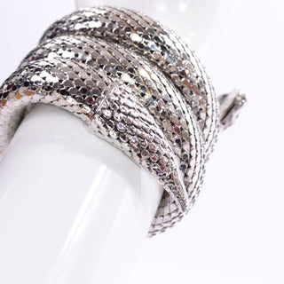 RESERVED // 1970s Whiting & Davis Silver Mesh Coil Snake Wrap Bracelet