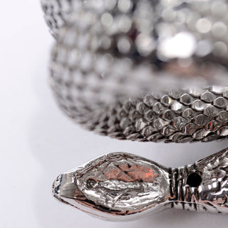 RESERVED // 1970s Whiting & Davis Silver Mesh Coil Snake Wrap Bracelet