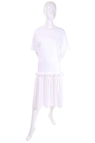 Simone Rocha White Cotton T Shirt Dress With Ruffles & Tulle