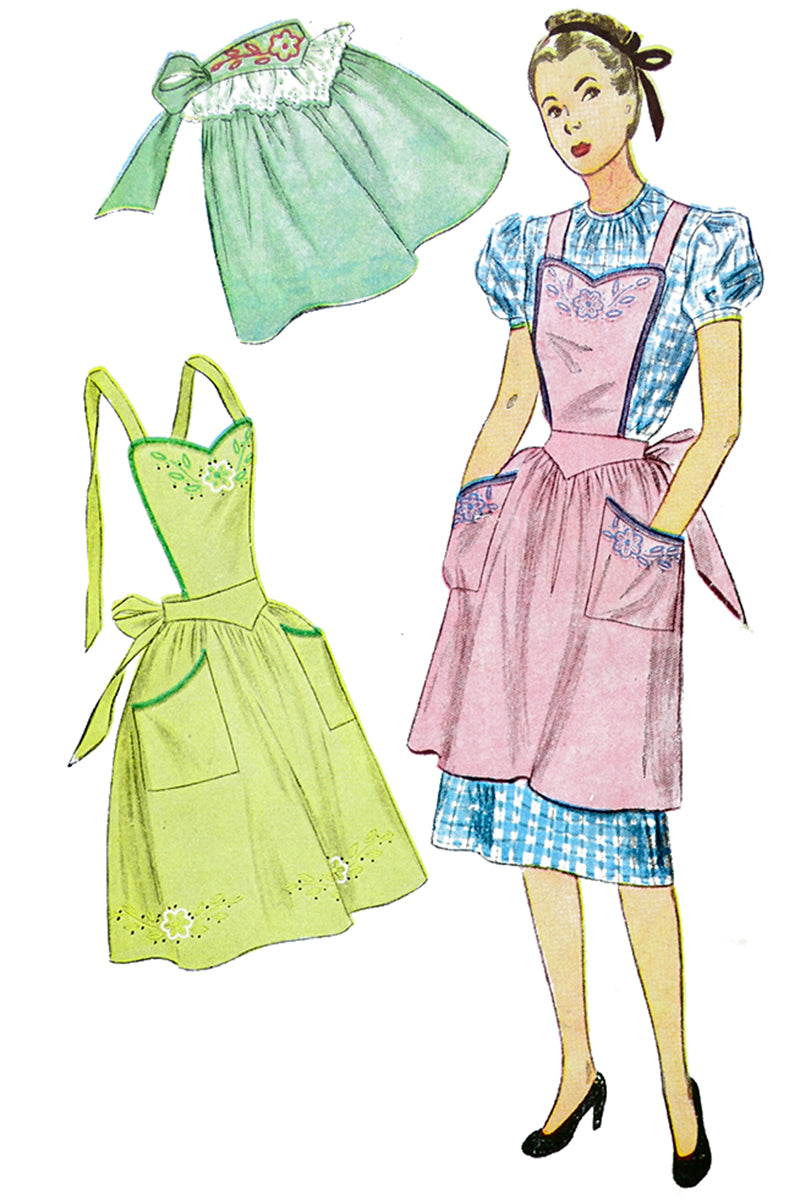 1946 Simplicity 1793 Vintage Apron Sewing Pattern Modig 1946 Simplicity 1793 Vintage Apron Sewing Pattern Modig