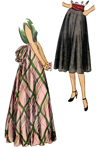 1947 Simplicity 2024 Vintage Skirt W Bustle Sewing Pattern