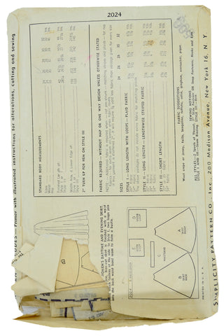 1947 Simplicity 2024 Vintage Bustle Skirt Sewing Pattern