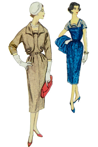 Vintage Simplicity 2420 Vintage 1958 Dress & short Jacket Sewing Pattern