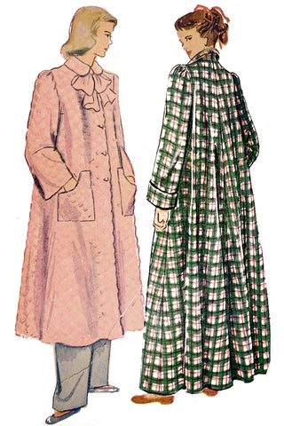 1948 Vintage Simplicity 2600 Vintage Hostess Robe Housecoat Pattern