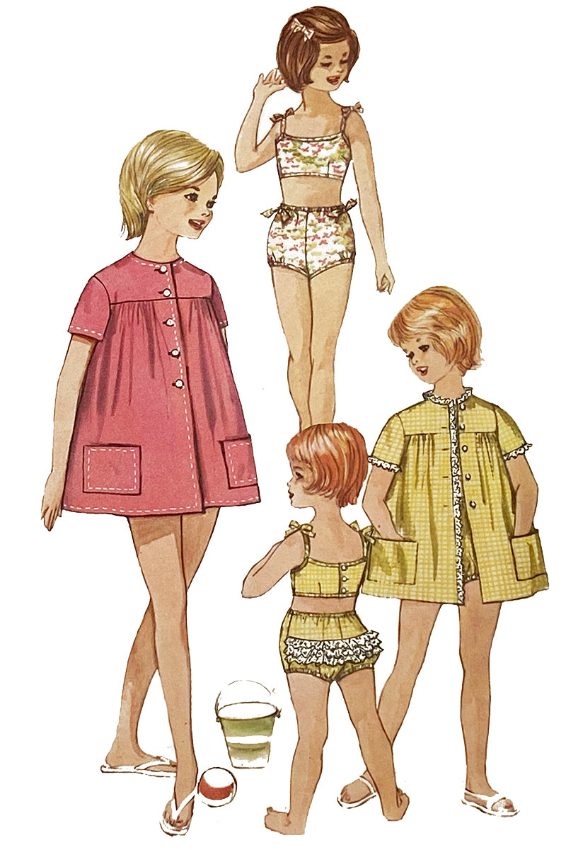 1950s Vintage Simplicity Pattern 3296 Baby Girls Slip & Undies Set