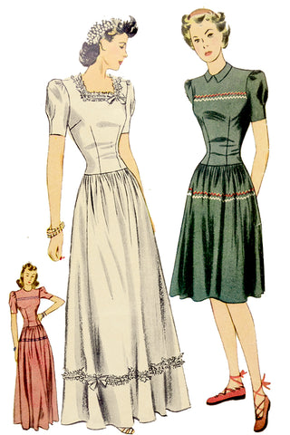 1943 Vintage Dress Sewing Pattern Simplicity 4490