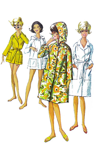 Simplicity 5965 Vintage 1965 Swimwear Cover Ups Sewing Pattern