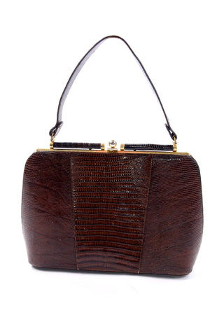 1950s Sydney California Brown Lizard Leather Handbag