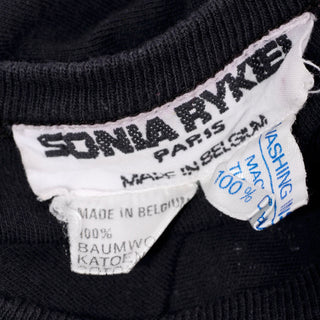 Sonia Rykiel Paris vintage 1980's crewneck black sweatshirt