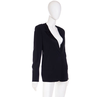 1990s Vintage Sonia Rykiel Black Tuxedo Style Jacket France
