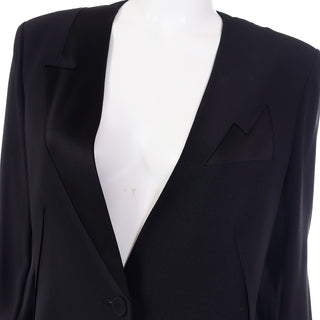 1990s Vintage Sonia Rykiel Black Tuxedo Style Jacket unique