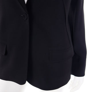 1990s Vintage Sonia Rykiel Black Tuxedo Style Jacket Size 44 made in France