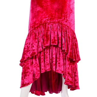 Sonia Rykiel raspberry pink dress with high low ruffle hem salsa dancing dress