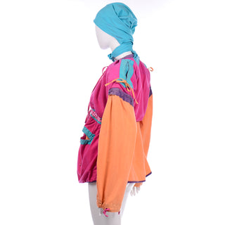 Space Island Light Industries Sili Rare Vintage Convertible Jacket Jumpsuit & Bag bold pastels