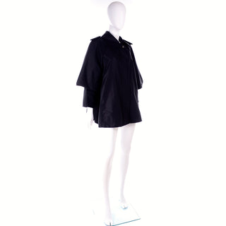 Sportmax Black Raincoat With Attached Capelet