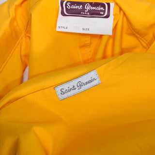 1980s Saint Germain Paris Vintage Yellow gold Cotton Jumpsuit W Rib Knit