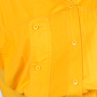 Saint Germain Paris Vintage Yellow Cotton Jumpsuit W Rib Knit