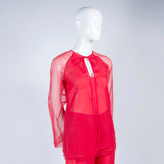 1970s Stephen Burrows Vintage Red Pants Tunic Top Outfit