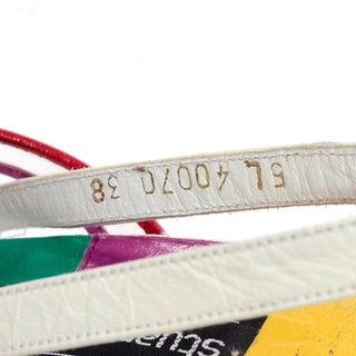 Unworn Stuart Weitzman Rainbow Leather Cutout Wedges w/ PVC Straps 38