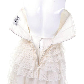 Suzy Perette white strapless vintage sundress ruffled