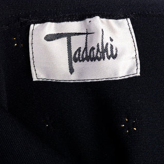 Tadashi Shoji vintage bodycon dress gold star studs