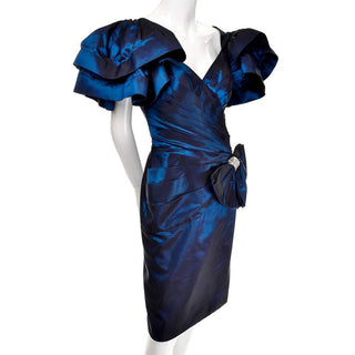80s Tadashi vintage blue dress