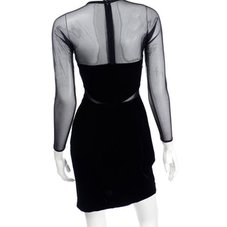 Tadashi vintage Black Bodycon Dress With sheer Mesh Deadstock with tags