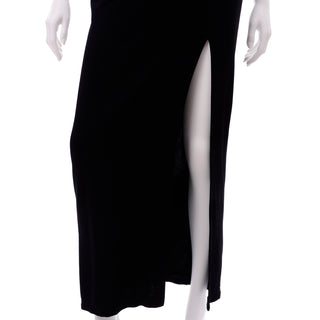 Tadashi Black Long Gown 1990s Vintage Evening Dress