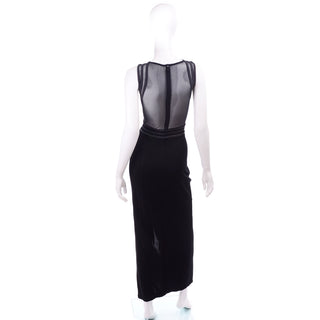 Tadashi Black Evening Gown 1990s Vintage Dress
