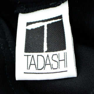 1990s Tadashi Vintage Black Bodycon Sheer Mesh Halter Dress Vintage Low back