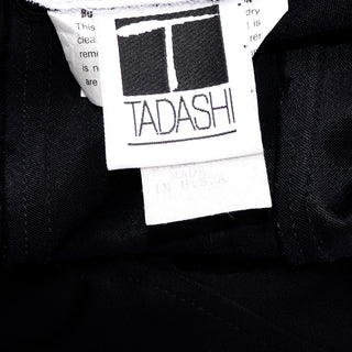 Tadashi Shoji 1990s Vintage Long Black Dress Rhinestones