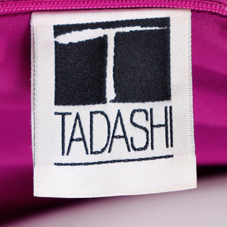 1990s Tadashi Shoji Vintage Magenta Purple Silk Ruffled Tiered Dress