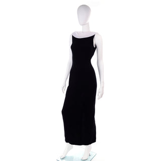1990s Tadashi Shoji Vintage Black Evening Dress