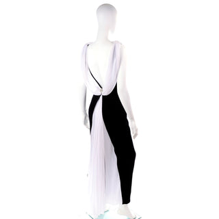1990s Tadashi Shoji Vintage Long Black Dress Evening Gown
