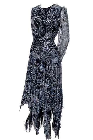 1980s Terence Nolder London Vintage Evening Gown