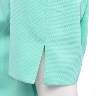 Vintage Thierry Mugler Mint Green Skirt and Jacket Suit Cotton pique