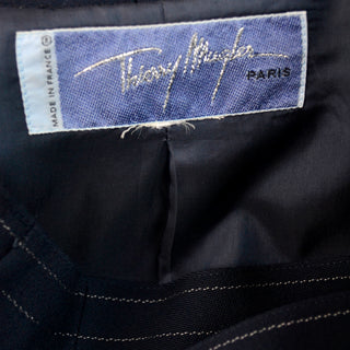 Navy Blue Pinstripe Thierry Mugler Paris Trouser Pantsuit