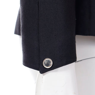 1990s Vintage Thierry Mugler Paris Linen Rayon Blend Grommet Jacket 
