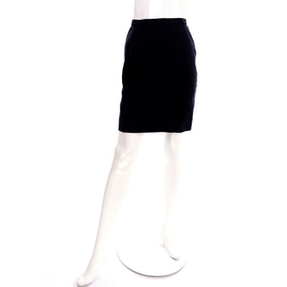 Vintage Thierry Mugler Black Cotton Pique Peplum Jacket & Mini Skirt suit 