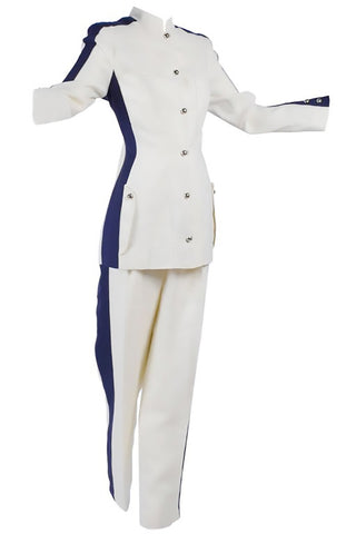Linen pant suit from the 1980's by Thierry Mugler