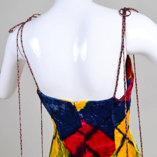 Tie strap argyle vintage Todd Oldham 1990's mini dress 