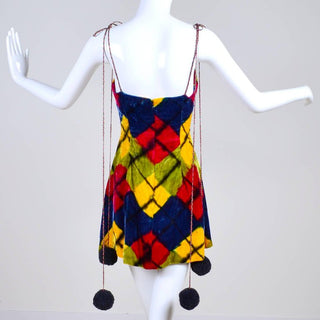 1990's argyle Todd Oldham velvet mini dress