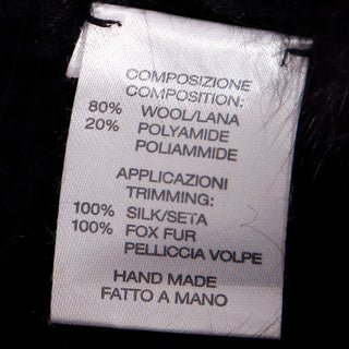 F/W 2002 Tom Ford for Gucci Fox Fur Black Wool Knit Chunky Sweater